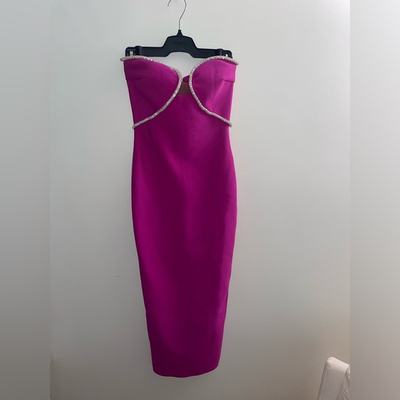 Fashion Nova - Nova Luxe magenta midi bandage dress. Size XS. Worn once. - Picture 6 of 9